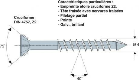 Vis Bois SPAX T-STAR Plus Acier Zingué Pour Médium 3 Vis Bois SPAX T-STAR Plus Acier Zingué Pour Médium – Image 3
