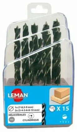 Coffret De 15 Forets à Bois HSS Hélicoïdaux